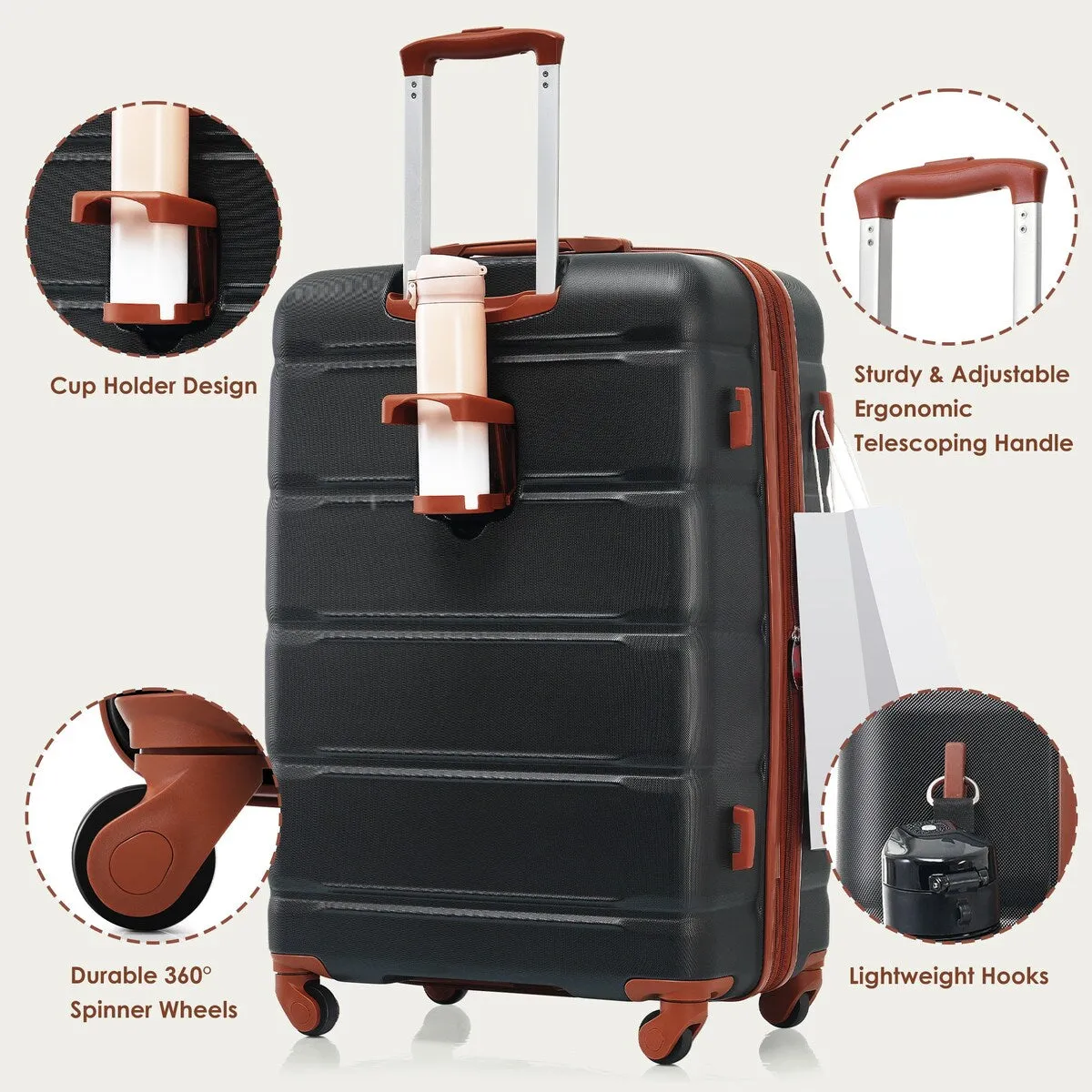 4 Piece Luggage Sets with Travel Bag by Harper&Bright Designs
