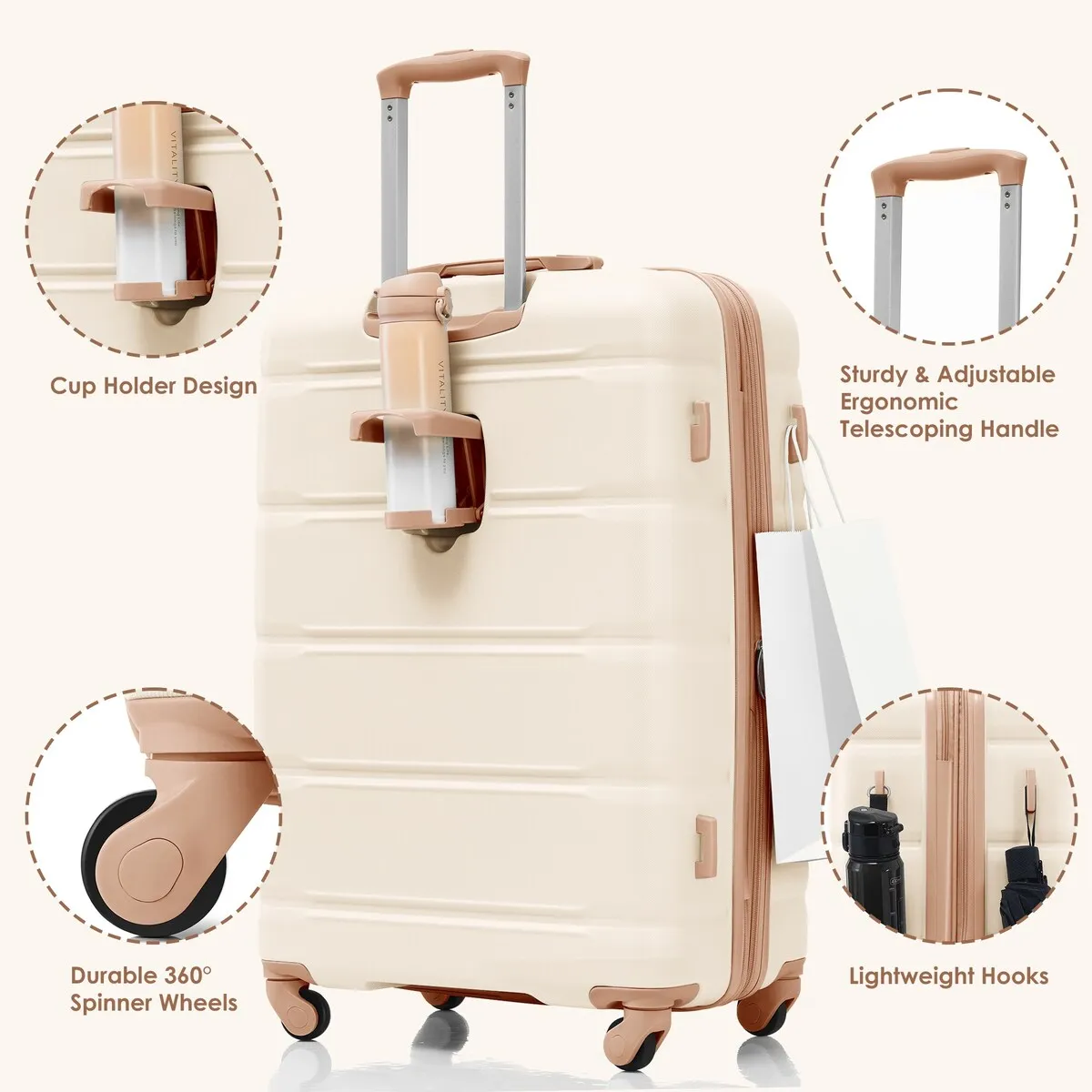 4 Piece Luggage Sets with Travel Bag by Harper&Bright Designs