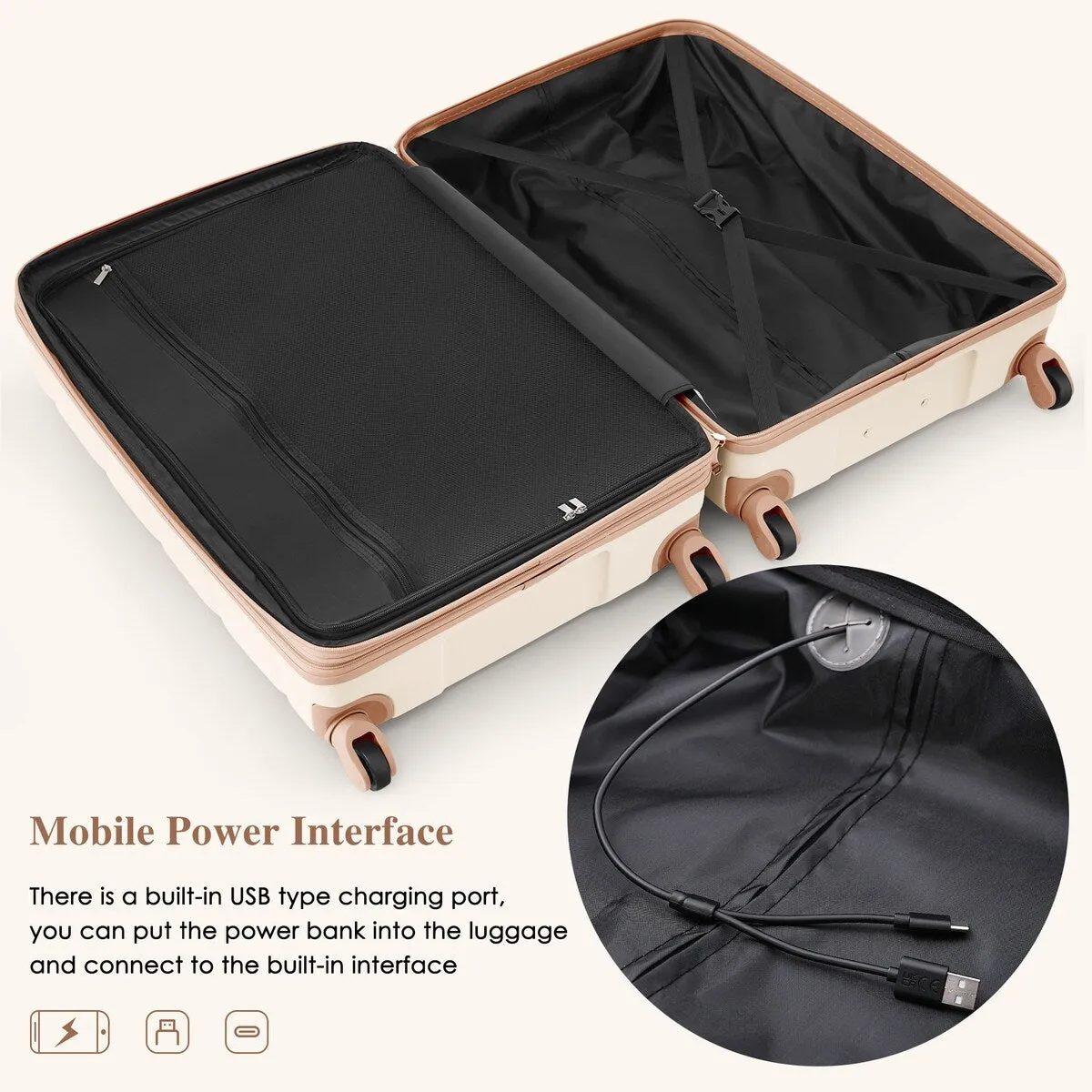 4 Piece Luggage Sets with Travel Bag by Harper&Bright Designs