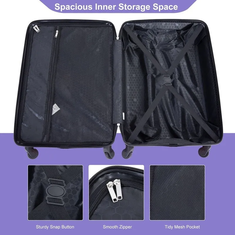 4PCS ABS Lightweight Suitcase Luggage Set with Rotating Wheels,24" and 28" with TSA Lock