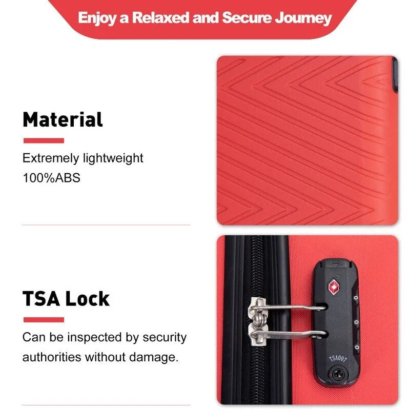 4PCS ABS Lightweight Suitcase Luggage Set with Rotating Wheels,24" and 28" with TSA Lock
