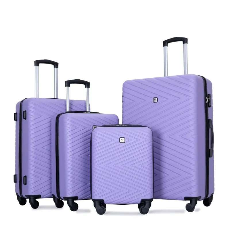 4PCS ABS Lightweight Suitcase Luggage Set with Rotating Wheels,24" and 28" with TSA Lock