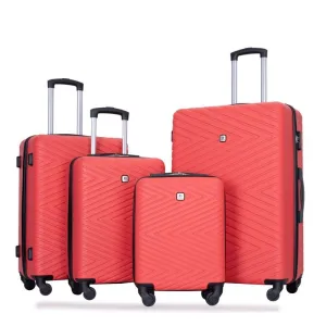 4PCS ABS Lightweight Suitcase Luggage Set with Rotating Wheels,24" and 28" with TSA Lock