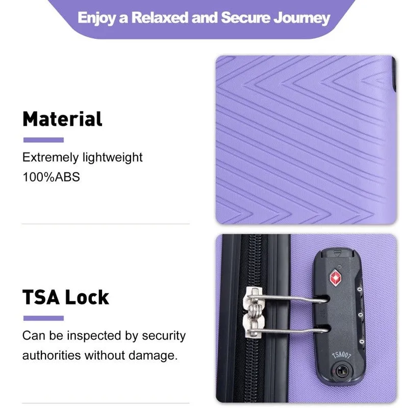 4PCS ABS Lightweight Suitcase Luggage Set with Rotating Wheels,24" and 28" with TSA Lock