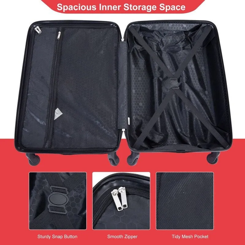 4PCS ABS Lightweight Suitcase Luggage Set with Rotating Wheels,24" and 28" with TSA Lock