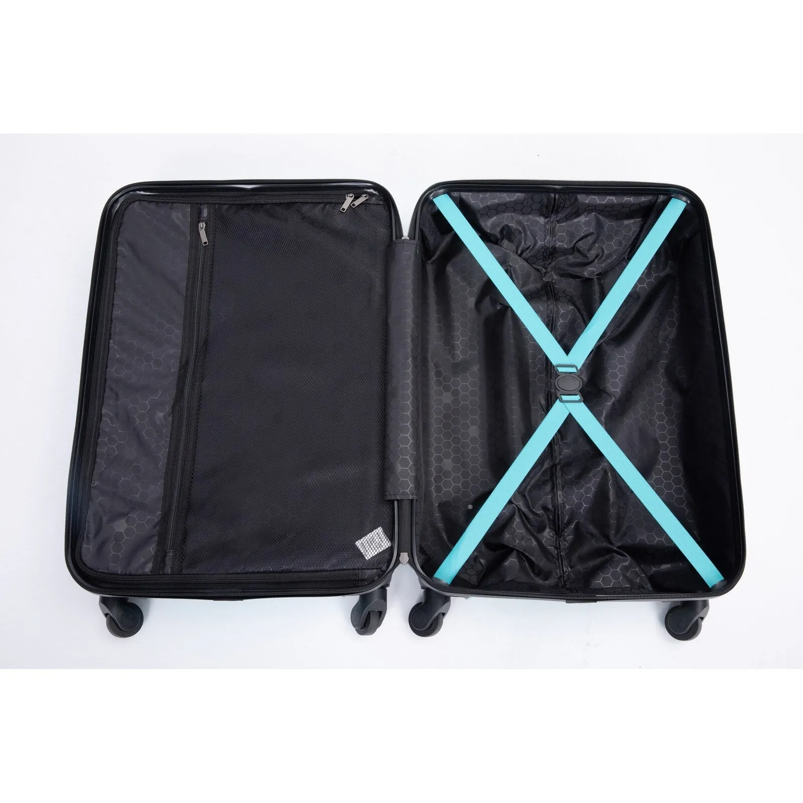 ABS 3 Piece Luggage Sets with 2 Hooks and Spinner Wheels & TSA Lock