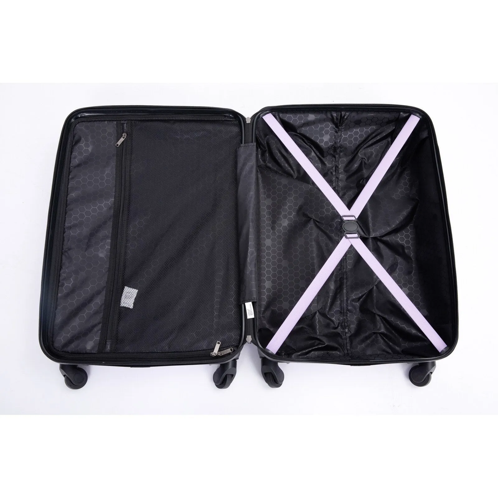 ABS 3 Piece Luggage Sets with 2 Hooks and Spinner Wheels & TSA Lock
