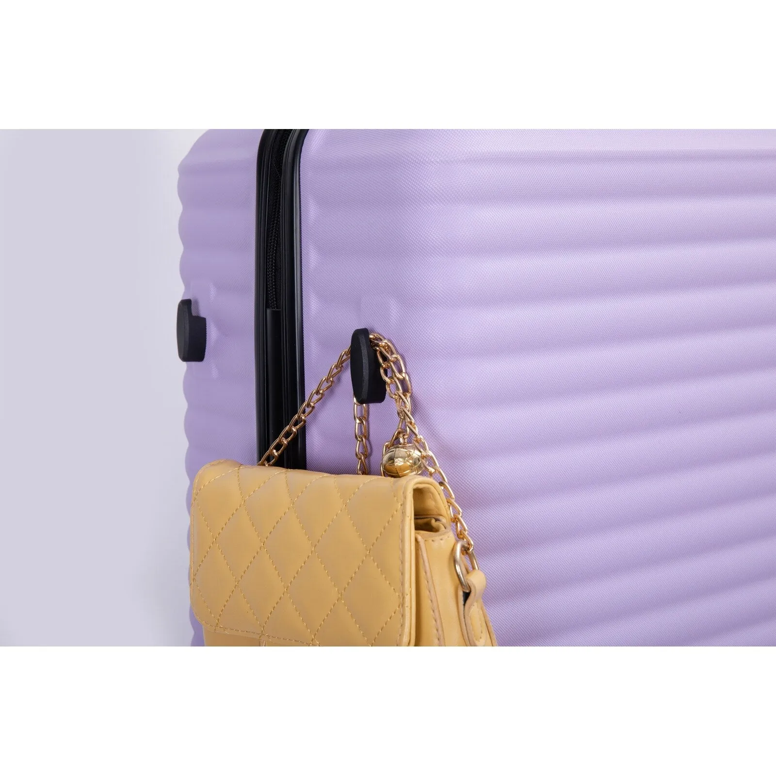 ABS 3 Piece Luggage Sets with 2 Hooks and Spinner Wheels & TSA Lock
