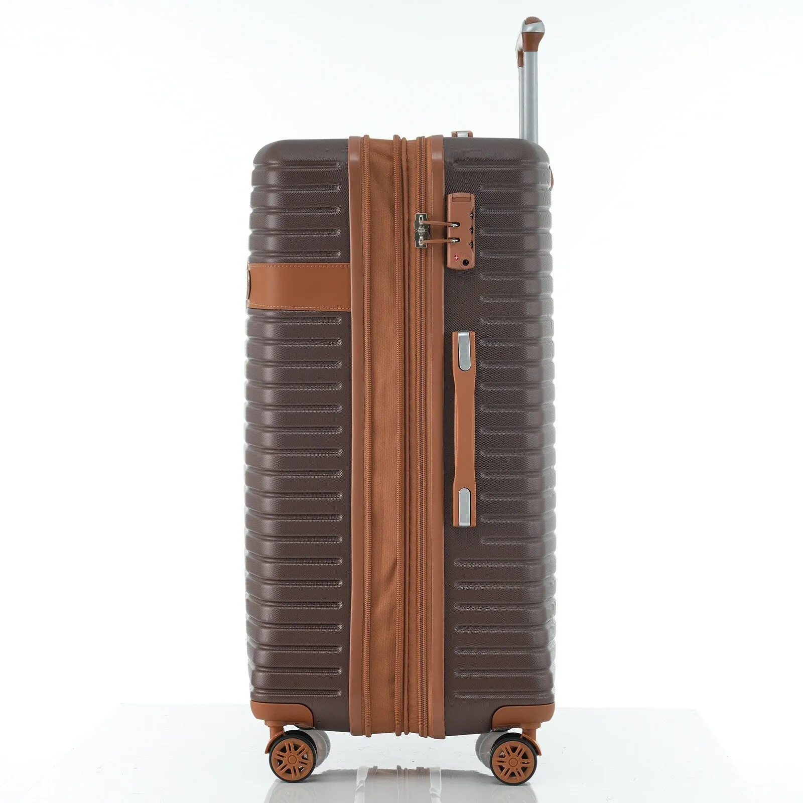 ABS Expandable Luggage with 4 Packing Cubes and TSA Lock, 4 Piece Luggage Set with Spinner Wheels for Men Women (16/20/24/28)