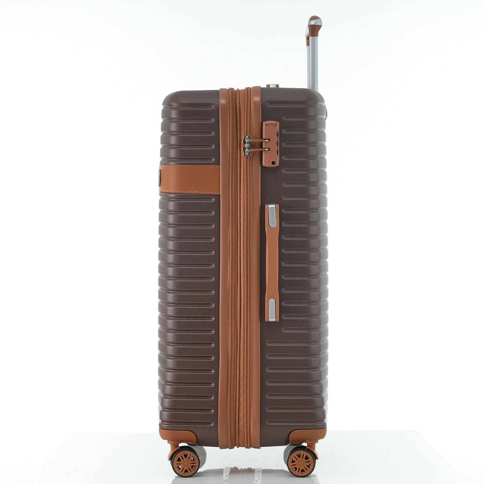 ABS Expandable Luggage with 4 Packing Cubes and TSA Lock, 4 Piece Luggage Set with Spinner Wheels for Men Women (16/20/24/28)