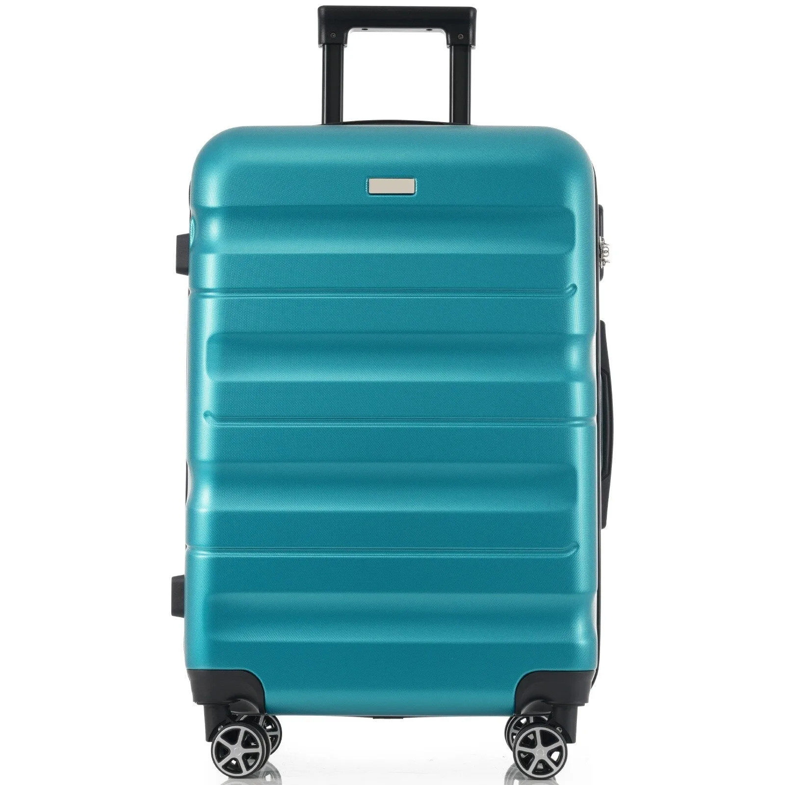 ABS Luggage Set with Spinner Wheels and Expandable 8-piece Pocket, Hardshell Lightweight Suitcase with Lock