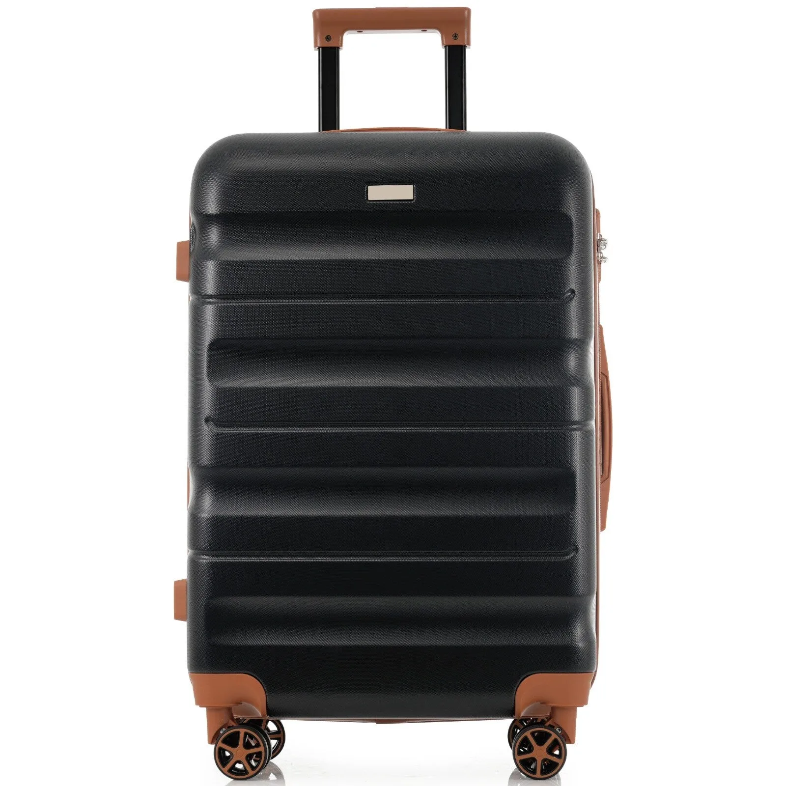 ABS Luggage Set with Spinner Wheels and Expandable 8-piece Pocket, Hardshell Lightweight Suitcase with Lock