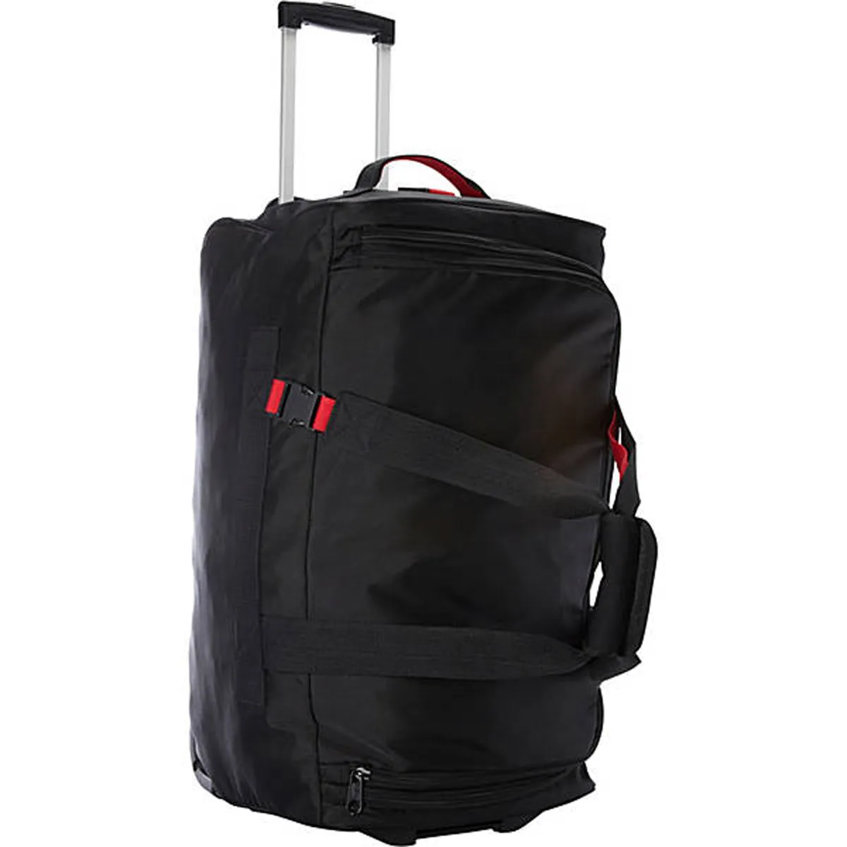 A.SAKS Rolling Trolley Duffel Bag 25-Inch Medium Check-In, Expandable with 2-Wheels and Telescoping Handle