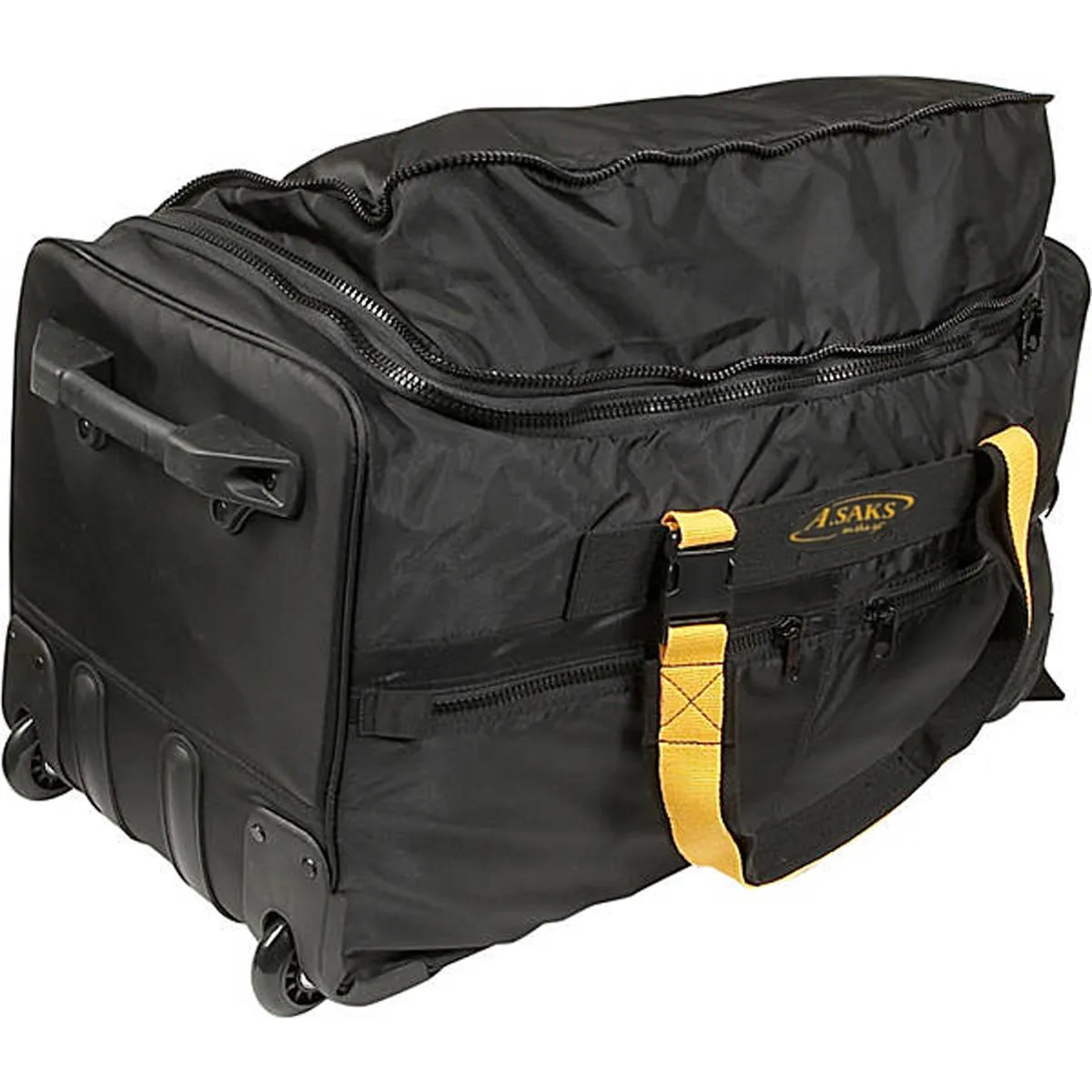 A.SAKS Rolling Trolley Duffel Bag 25-Inch Medium Check-In, Expandable with 2-Wheels and Telescoping Handle