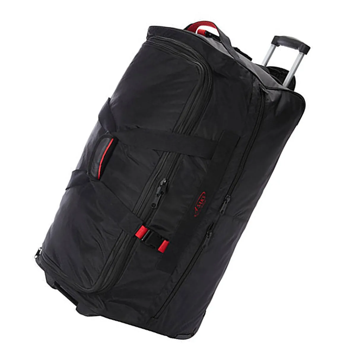 A.SAKS Rolling Trolley Duffel Bag 25-Inch Medium Check-In, Expandable with 2-Wheels and Telescoping Handle