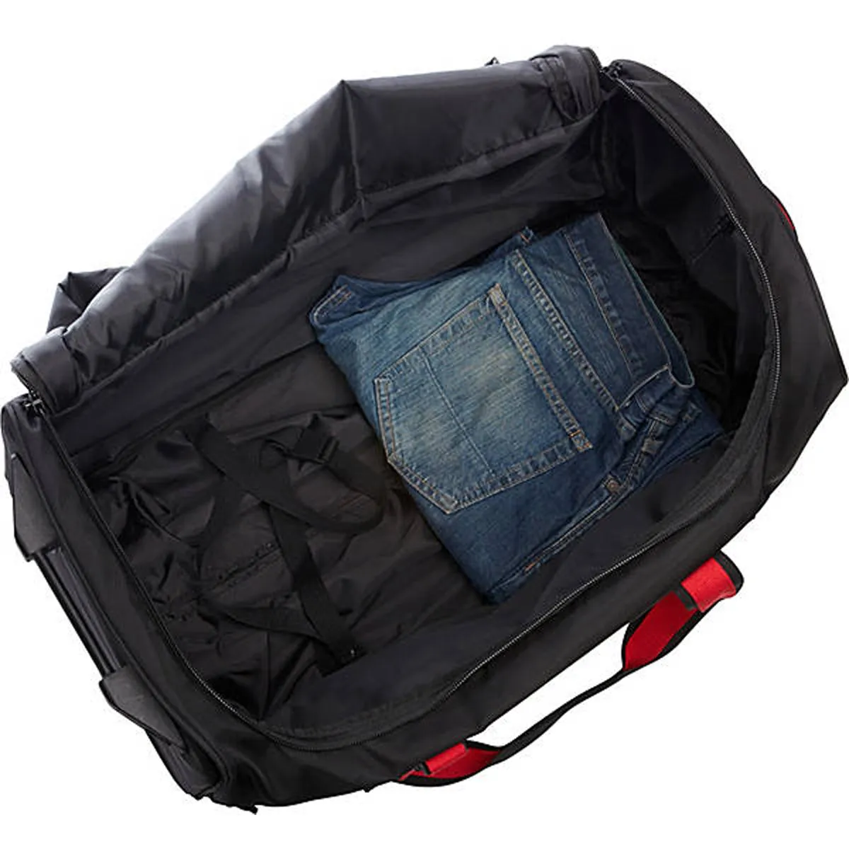 A.SAKS Rolling Trolley Duffel Bag 25-Inch Medium Check-In, Expandable with 2-Wheels and Telescoping Handle