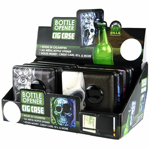 Cigarette Case with Bottle Opener - 8 Pieces Per Retail Ready Display 21884