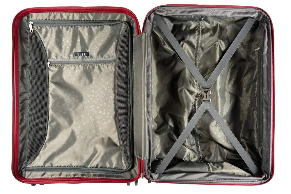 Elle Uptown Expandable 3 Piece Spinner Luggage Set (20",25",29)