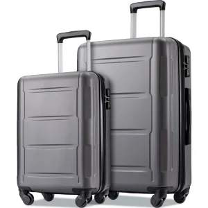 Expanable Spinner Wheel 2 Piece Luggage Set ABS Lightweight Suitcase with TSA Lock 20" 24"
