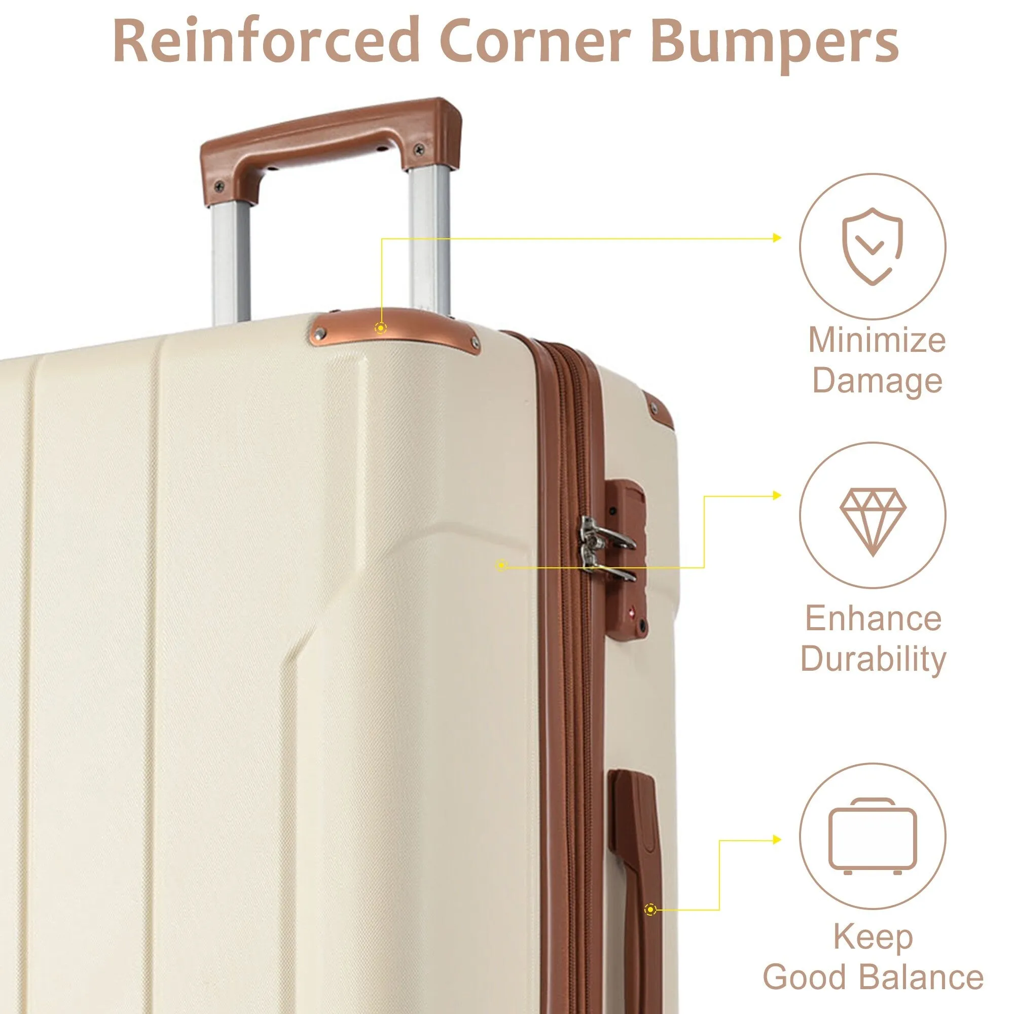 Expansion Hardshell Luggage Sets with TSA Lock & Spinner, 20''24''28''