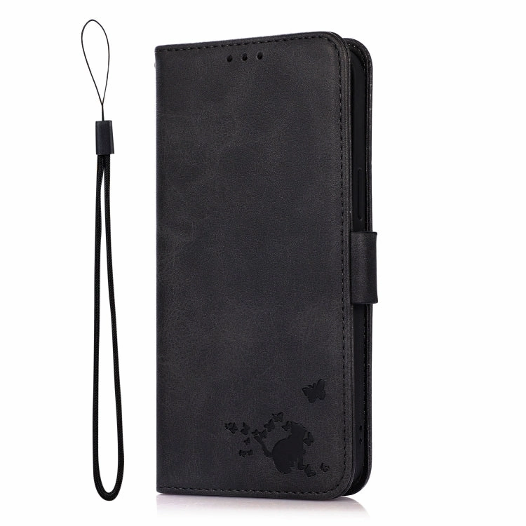 For Xiaomi Mi 11 Embossed Cat Butterflies Pattern Horizontal Flip Leather Case with Card Slot