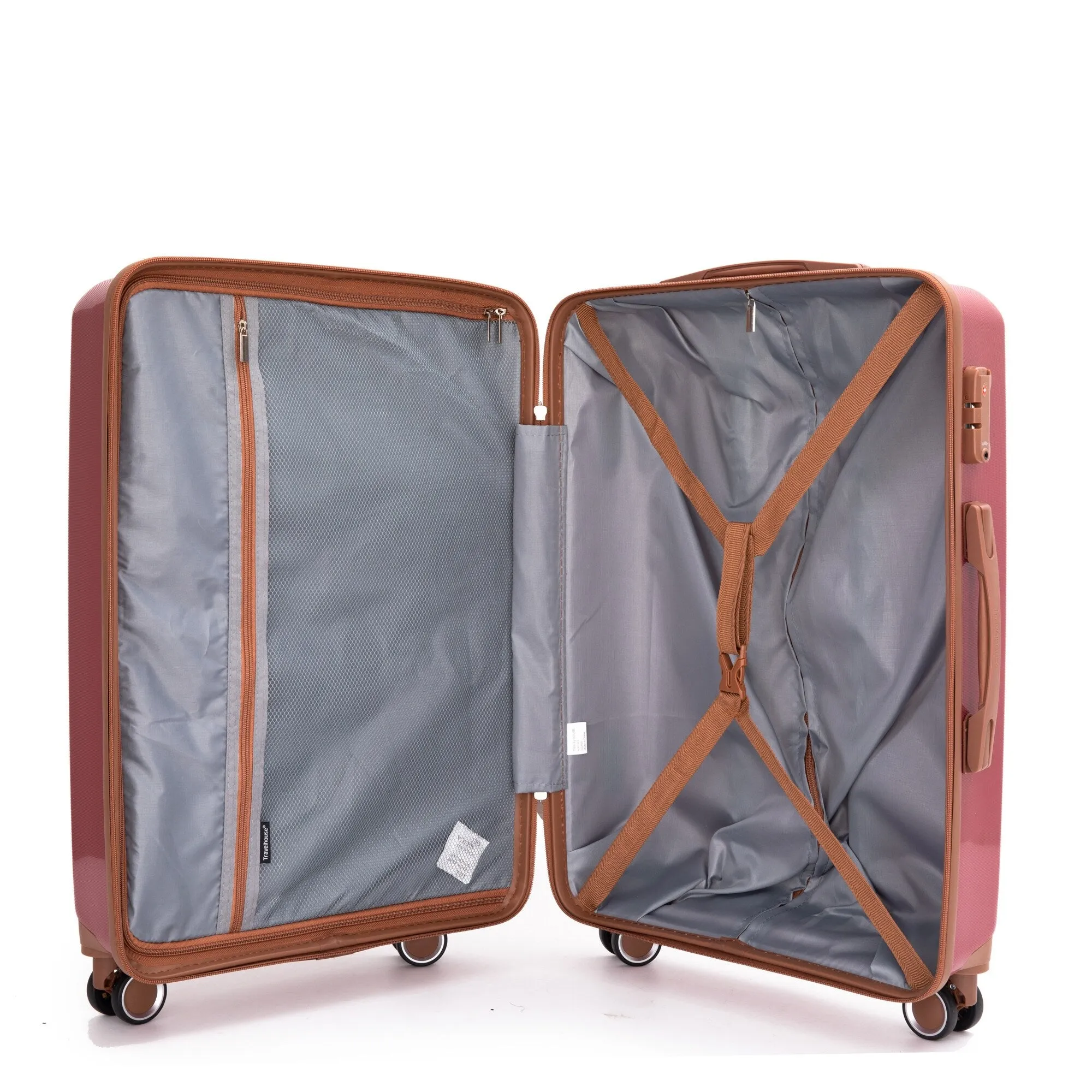 Hardshell Luggage Set with Travel Bag and Toiletry Bag, 5-Piece Suitcase Set with TSA Lock and Rotatable Spinner Wheels