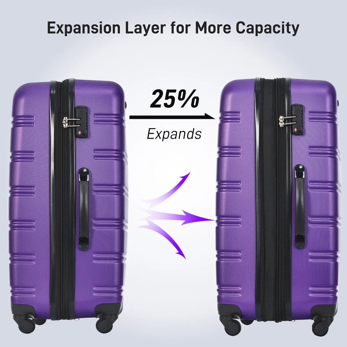 Hardshell Luggage Sets 2Pcs   Bag Spinner Suitcase with TSA Lock Lightweight 20"   28"
