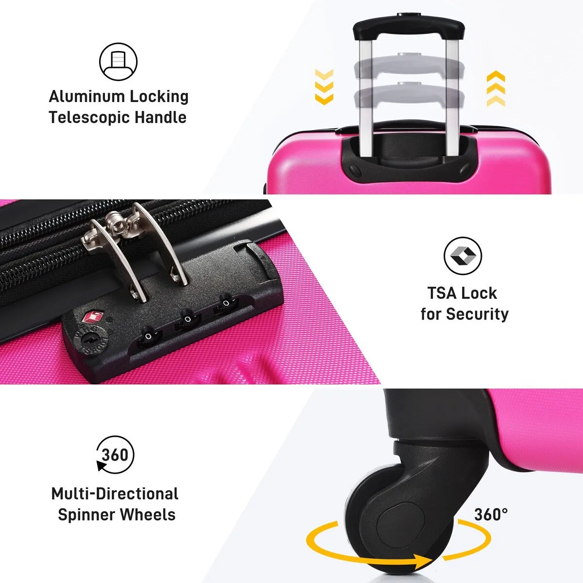 Hardshell Luggage Sets 2Pcs   Bag Spinner Suitcase with TSA Lock Lightweight 20"   28"