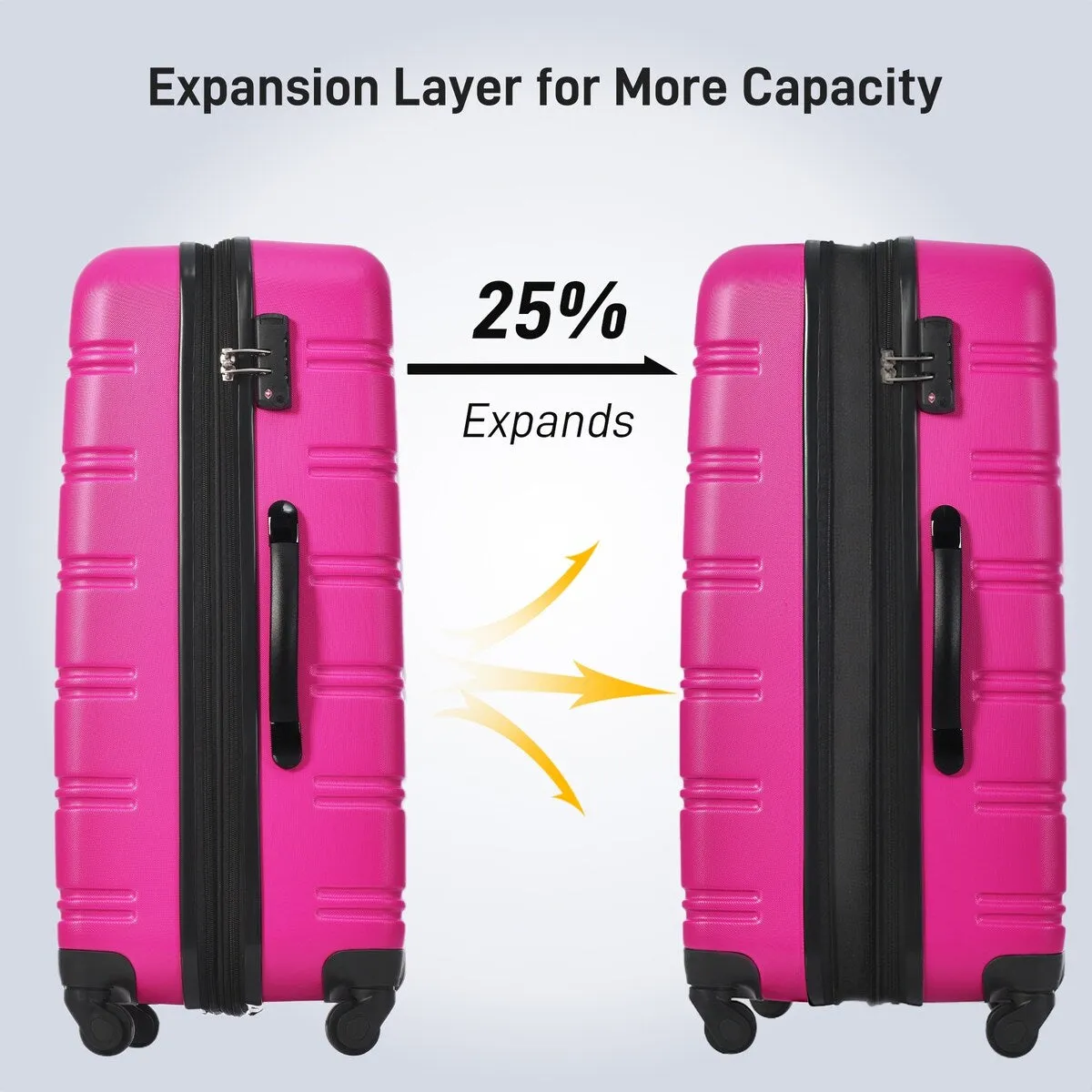 Hardshell Luggage Sets 2Pcs   bag Spinner Suitcase with TSA Lock Lightweight