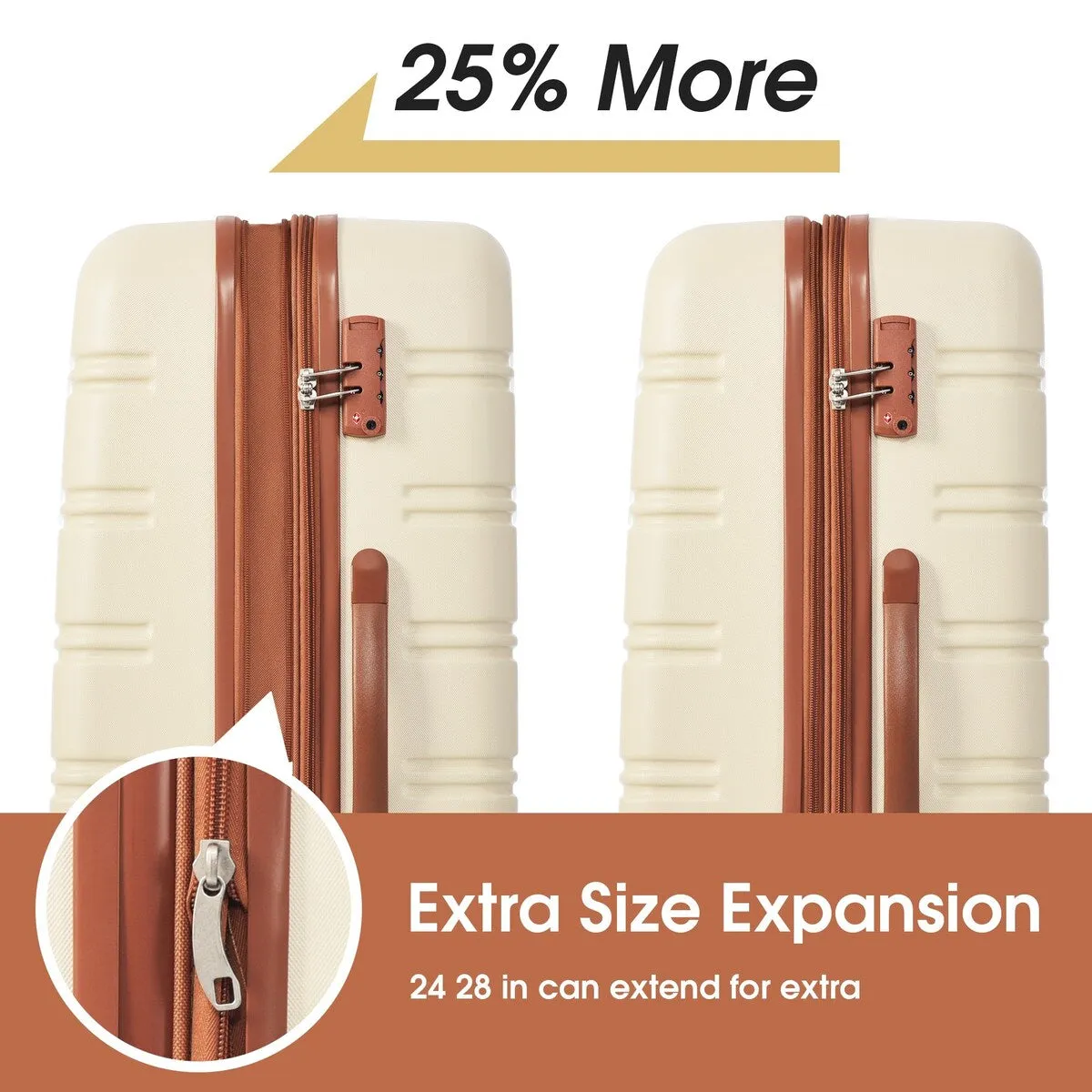 Hardshell Luggage Sets 2Pcs   bag Spinner Suitcase with TSA Lock Lightweight