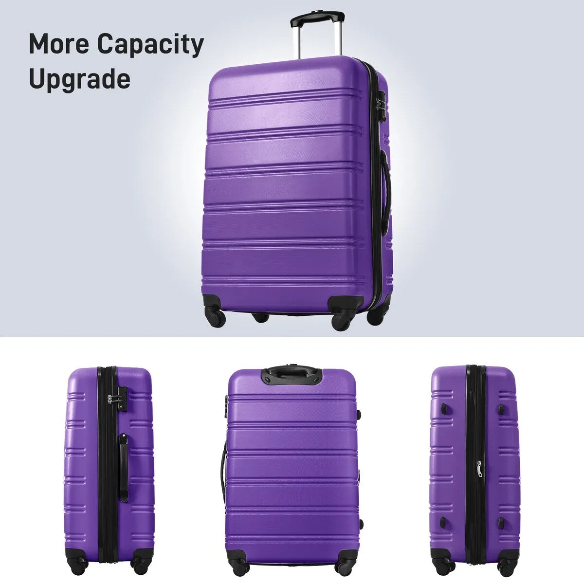 Hardshell Luggage Sets 2Pcs   bag Spinner Suitcase with TSA Lock Lightweight