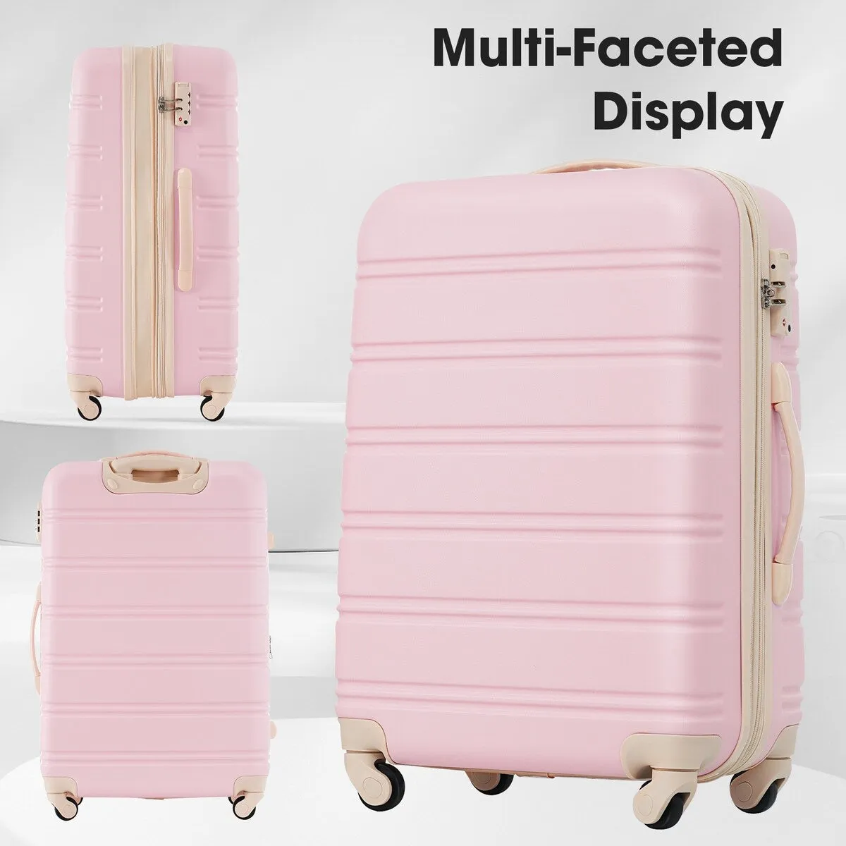 Hardshell Luggage Sets 2Pcs   bag Spinner Suitcase with TSA Lock Lightweight