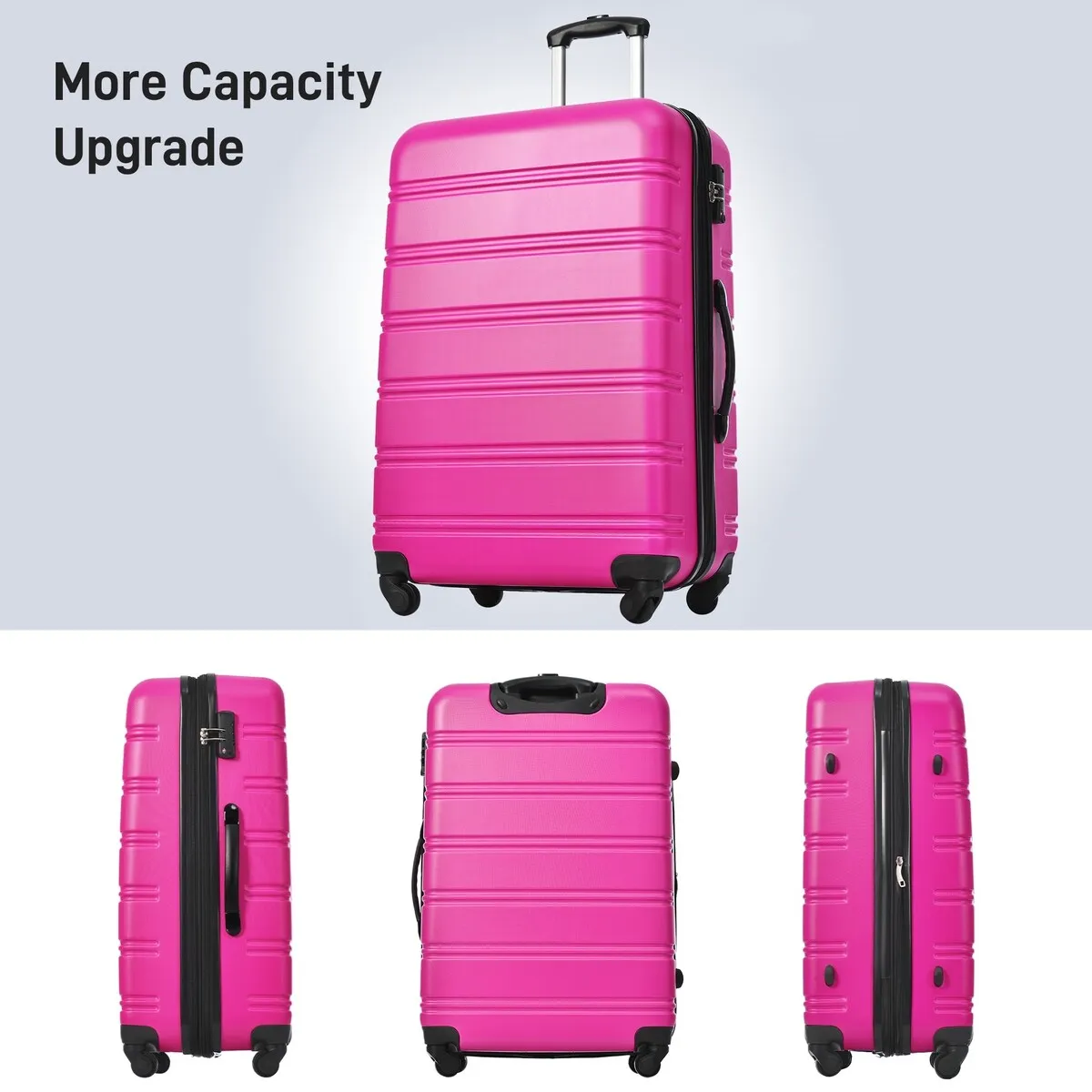 Hardshell Luggage Sets 2Pcs   bag Spinner Suitcase with TSA Lock Lightweight