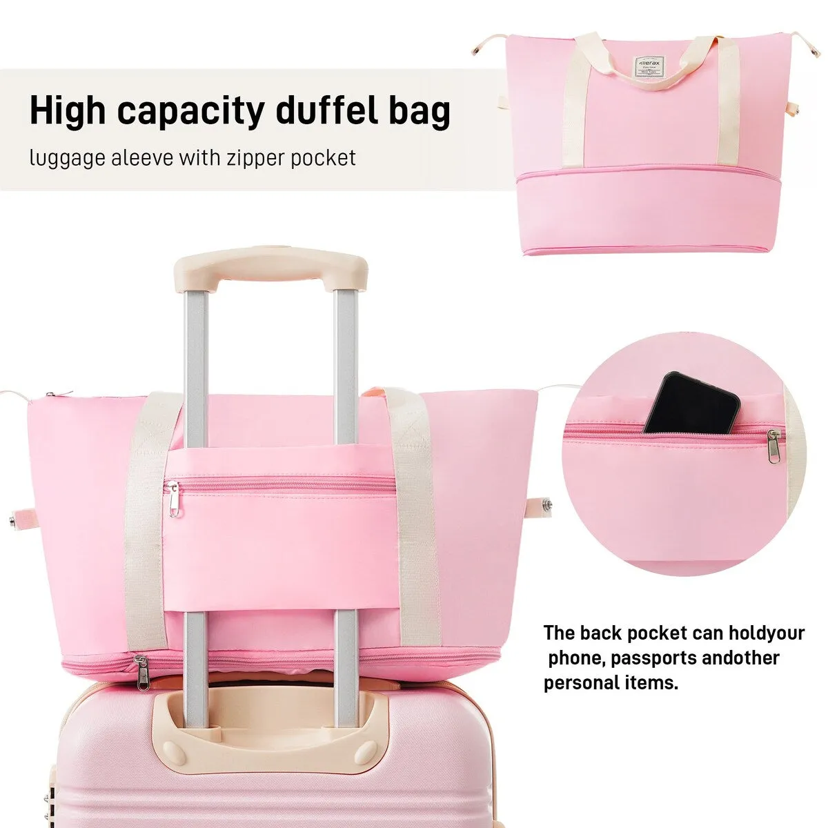 Hardshell Luggage Sets 2Pcs   bag Spinner Suitcase with TSA Lock Lightweight