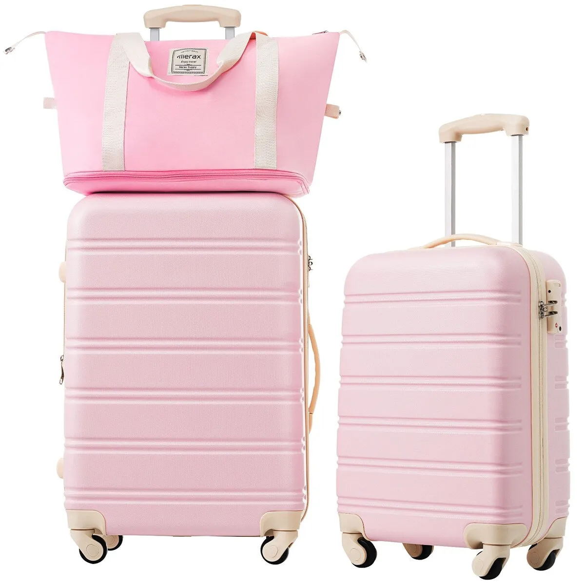 Hardshell Luggage Sets 2Pcs   bag Spinner Suitcase with TSA Lock Lightweight