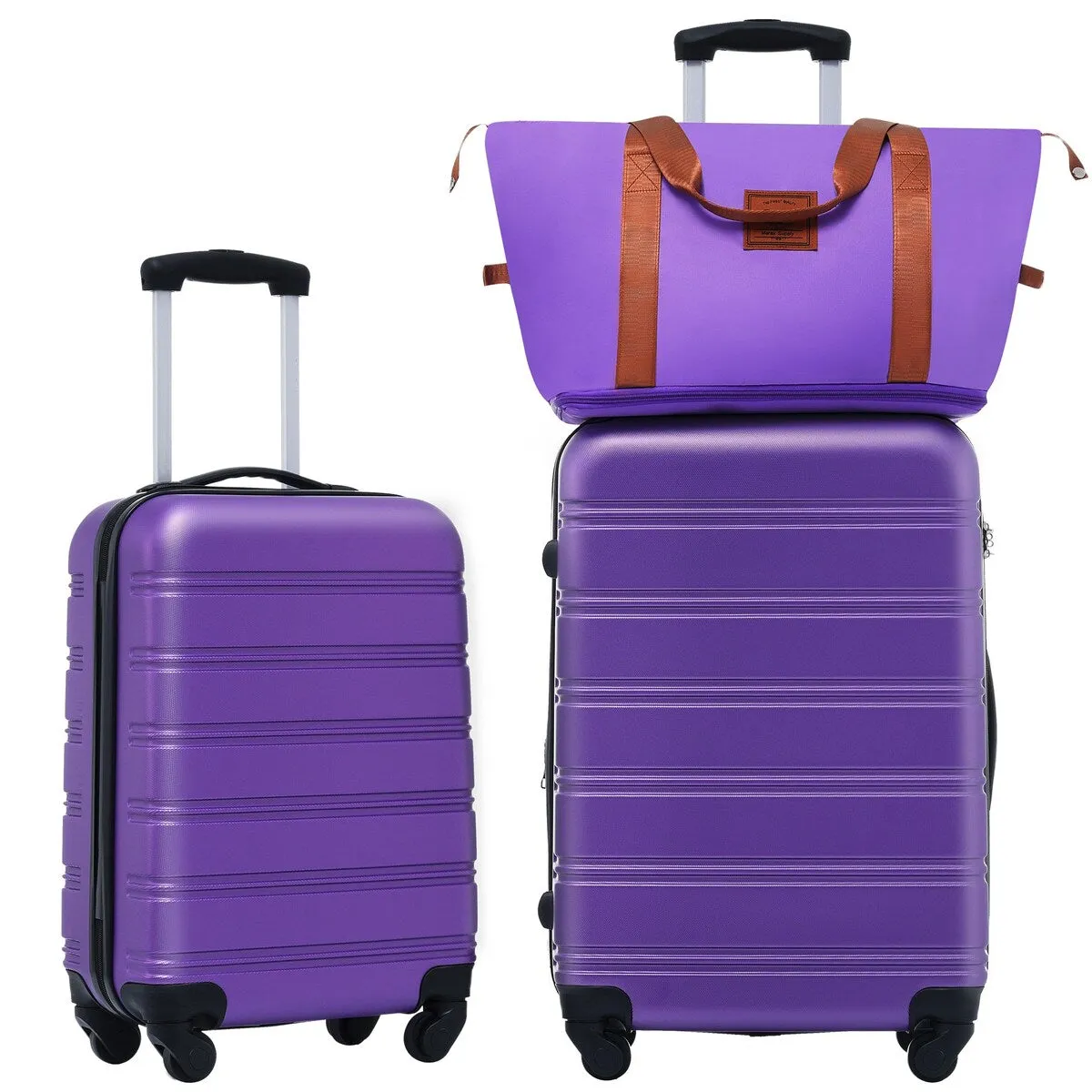 Hardshell Luggage Sets 2Pcs   bag Spinner Suitcase with TSA Lock Lightweight
