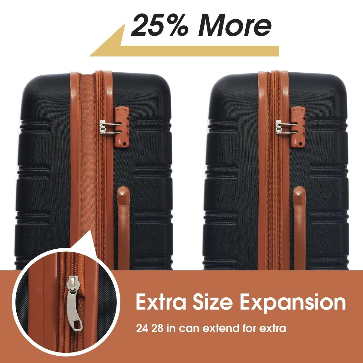 Hardshell Luggage Sets 2Pcs   bag Spinner Suitcase with TSA Lock Lightweight