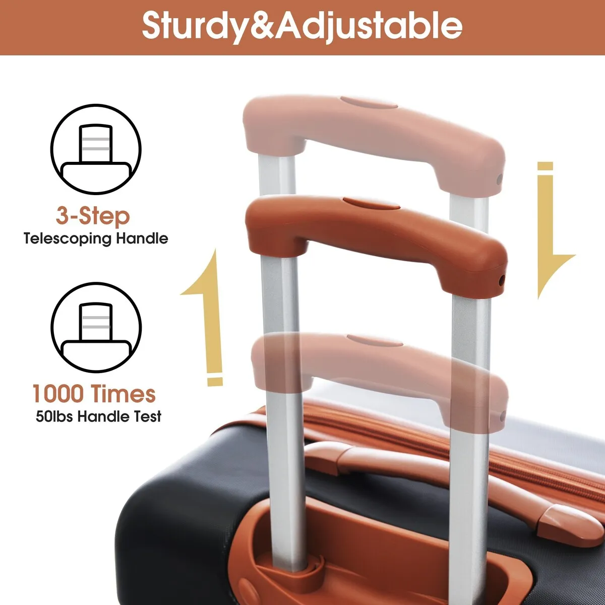 Hardshell Luggage Sets 2Pcs   bag Spinner Suitcase with TSA Lock Lightweight