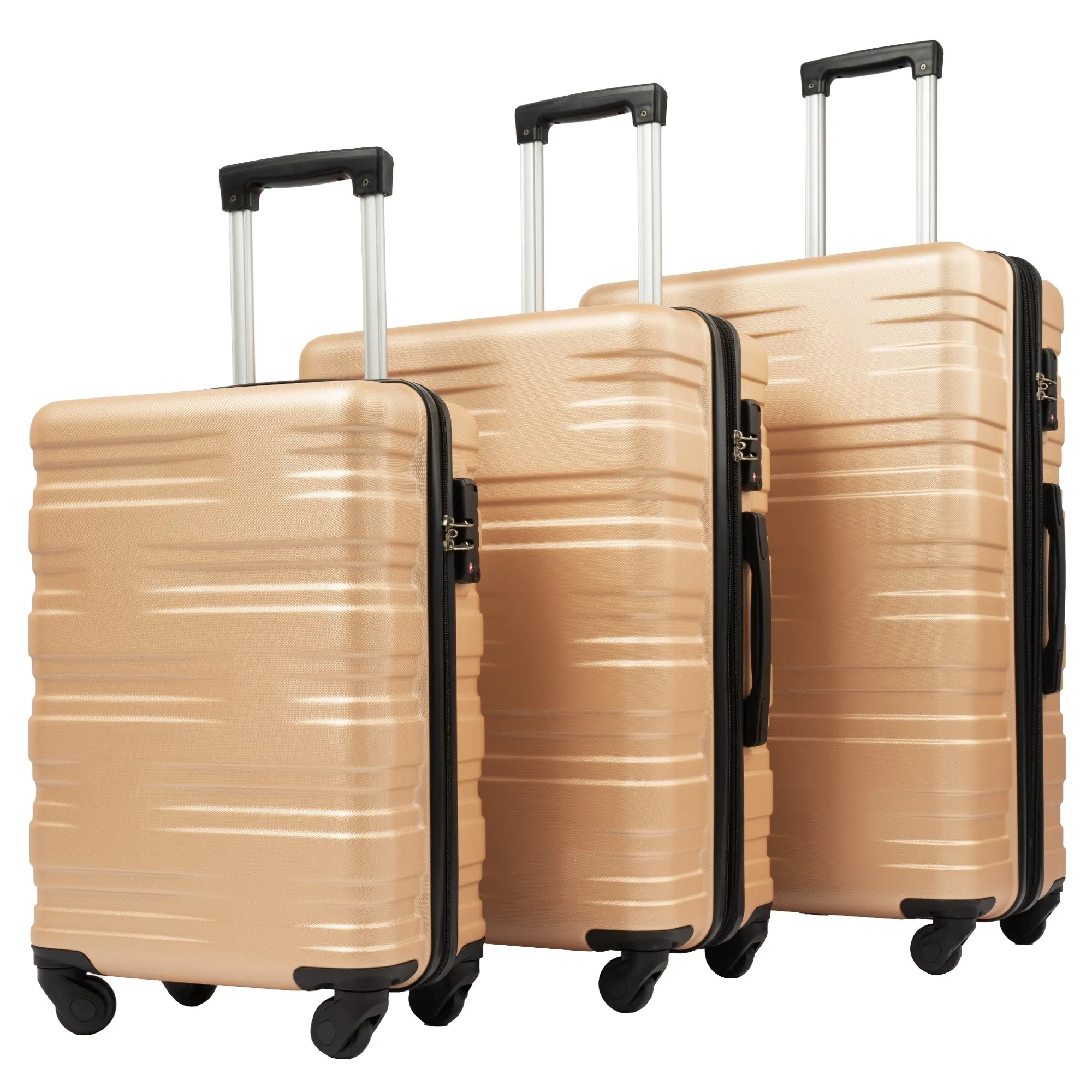 Hardshell Luggage Sets 3 Pcs Spinner Suitcase with TSA Lock Lightweight 20''24''28''