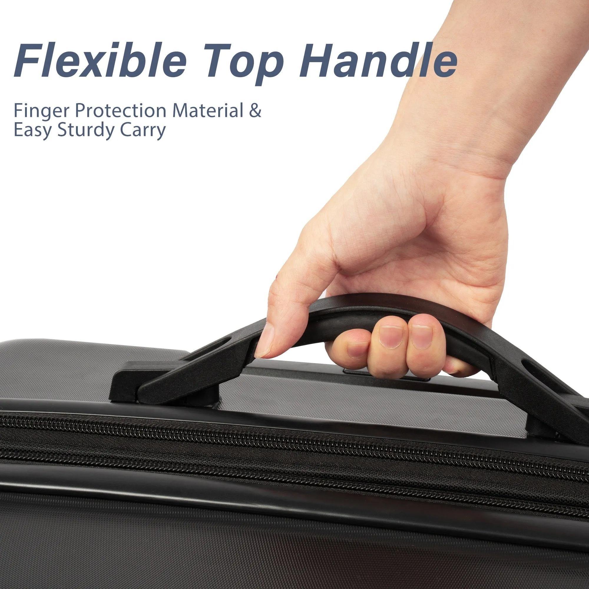 Hardshell Luggage Sets 3 Pcs Spinner Suitcase with TSA Lock Lightweight 20''24''28''