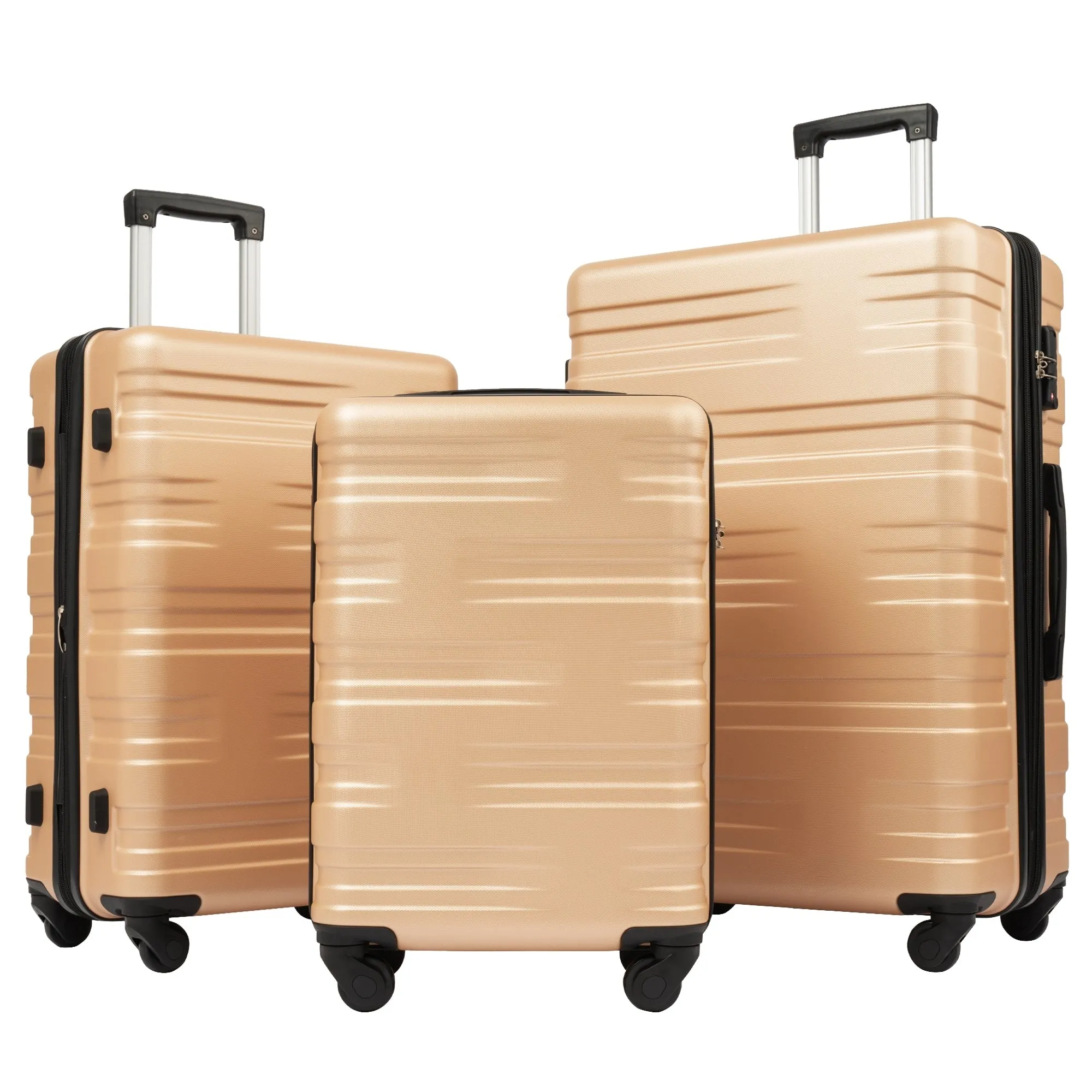 Hardshell Luggage Sets 3 Pcs Spinner Suitcase with TSA Lock Lightweight 20''24''28''
