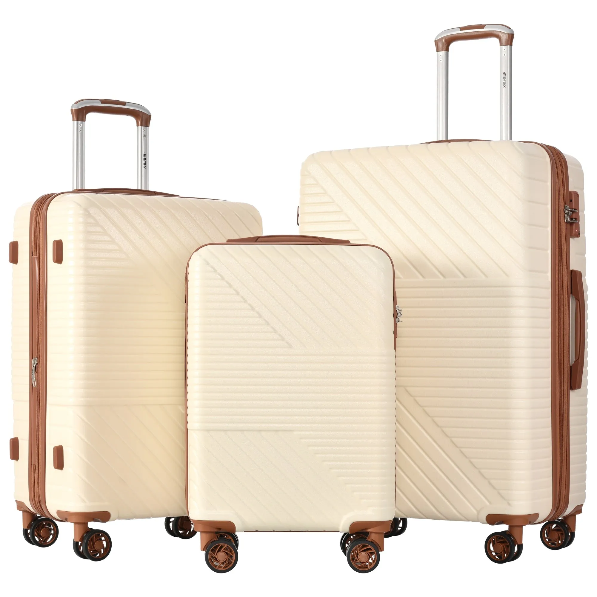 Hardshell Luggage Sets 3 Piece double spinner 8 wheels Suitcase with TSA Lock Lightweight 20''24''28''