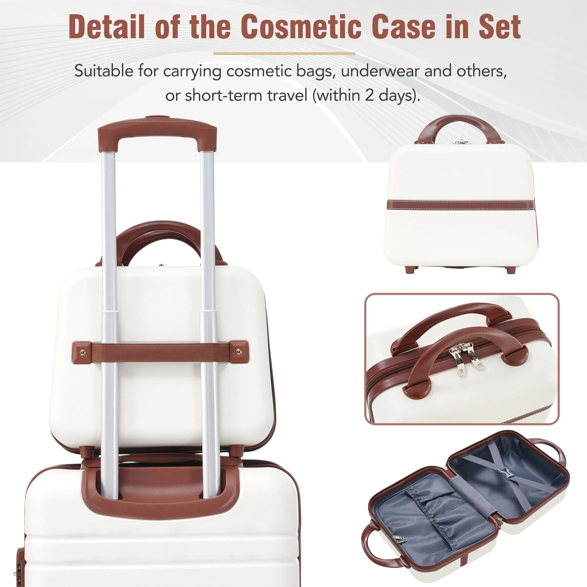 Hardshell Luggage Sets 3 Pieces 20" 28" Luggages and Cosmetic Case Spinner Suitcase with TSA Lock Lightweight