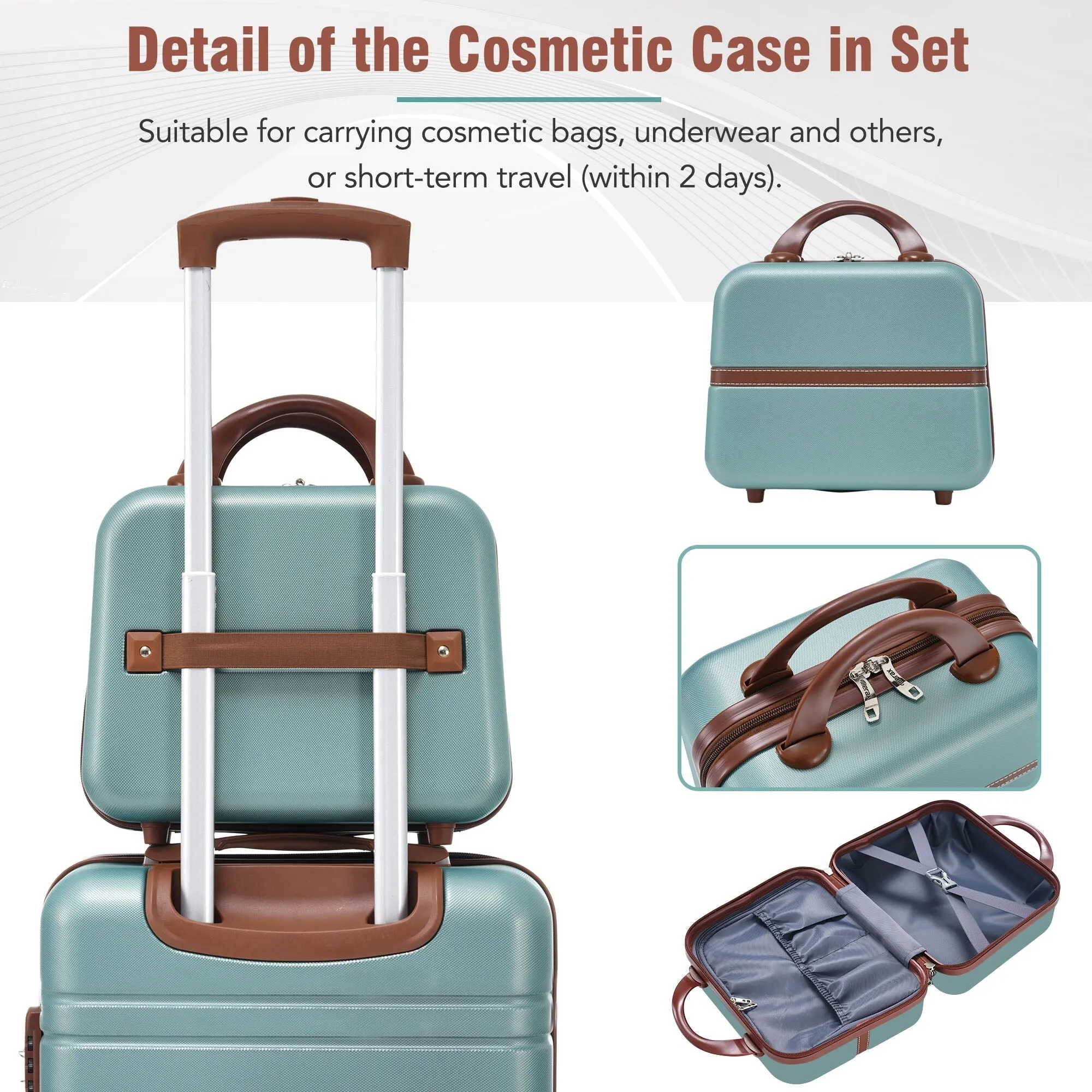 Hardshell Luggage Sets 3 Pieces 20" 28" Luggages and Cosmetic Case Spinner Suitcase with TSA Lock Lightweight