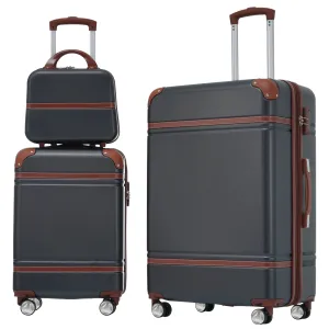 Hardshell Luggage Sets 3 Pieces 20" 28" Luggages and Cosmetic Case Spinner Suitcase with TSA Lock Lightweight