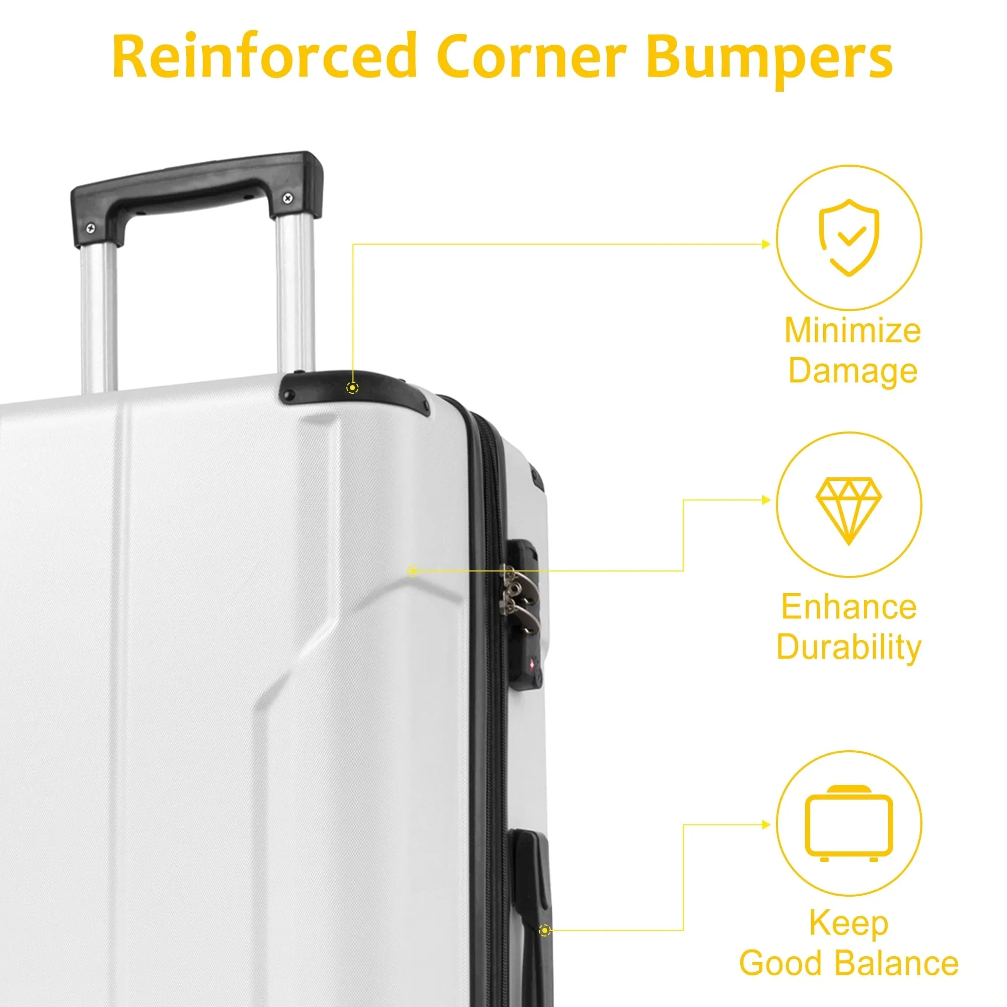 Hardside Luggage Sets 2 Piece Suitcase Set Expandable with TSA Lock Spinner Wheels for Men Women