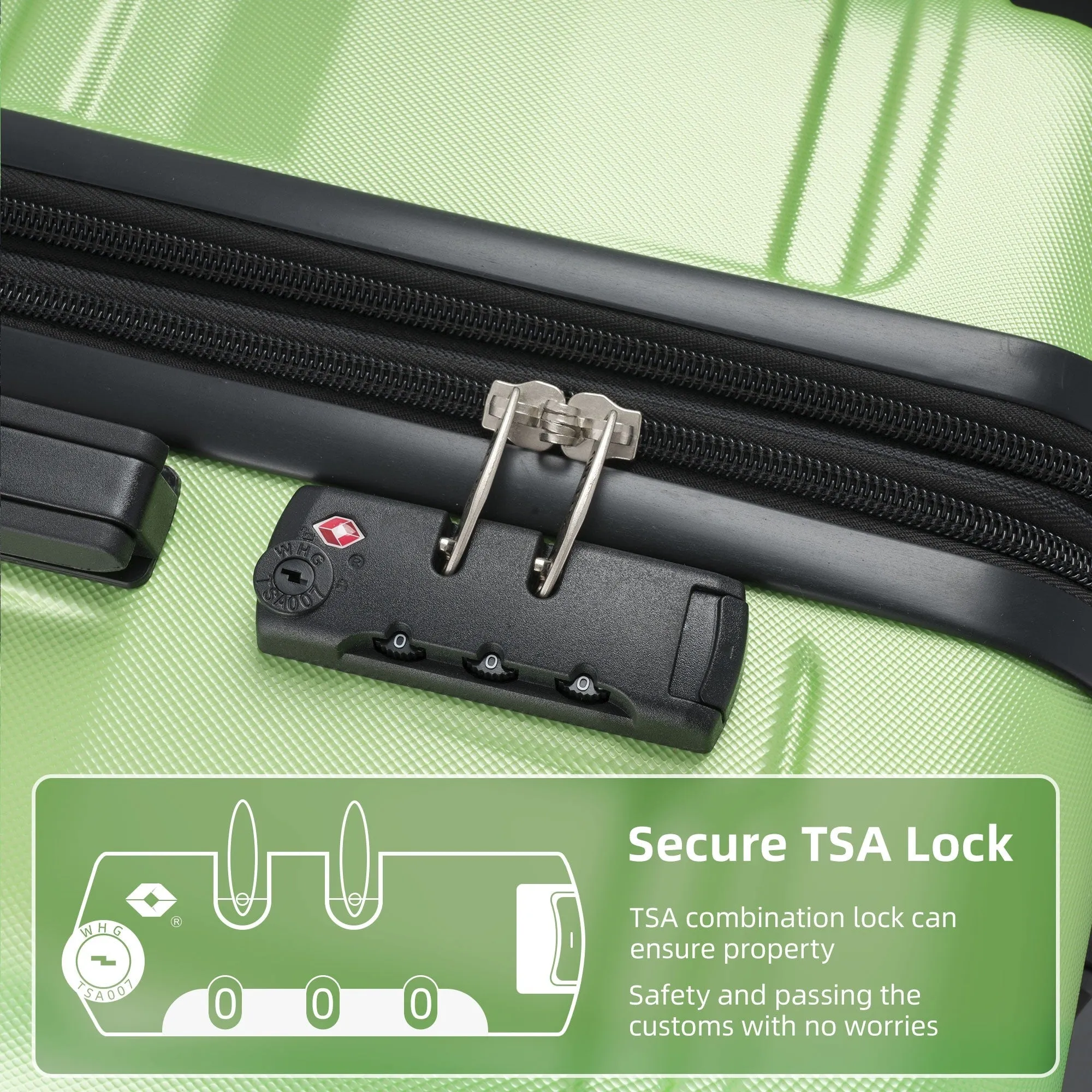 Hardside Suitcase sets 3 Piece Luggage Sets with TSA Lock 20''24''28''