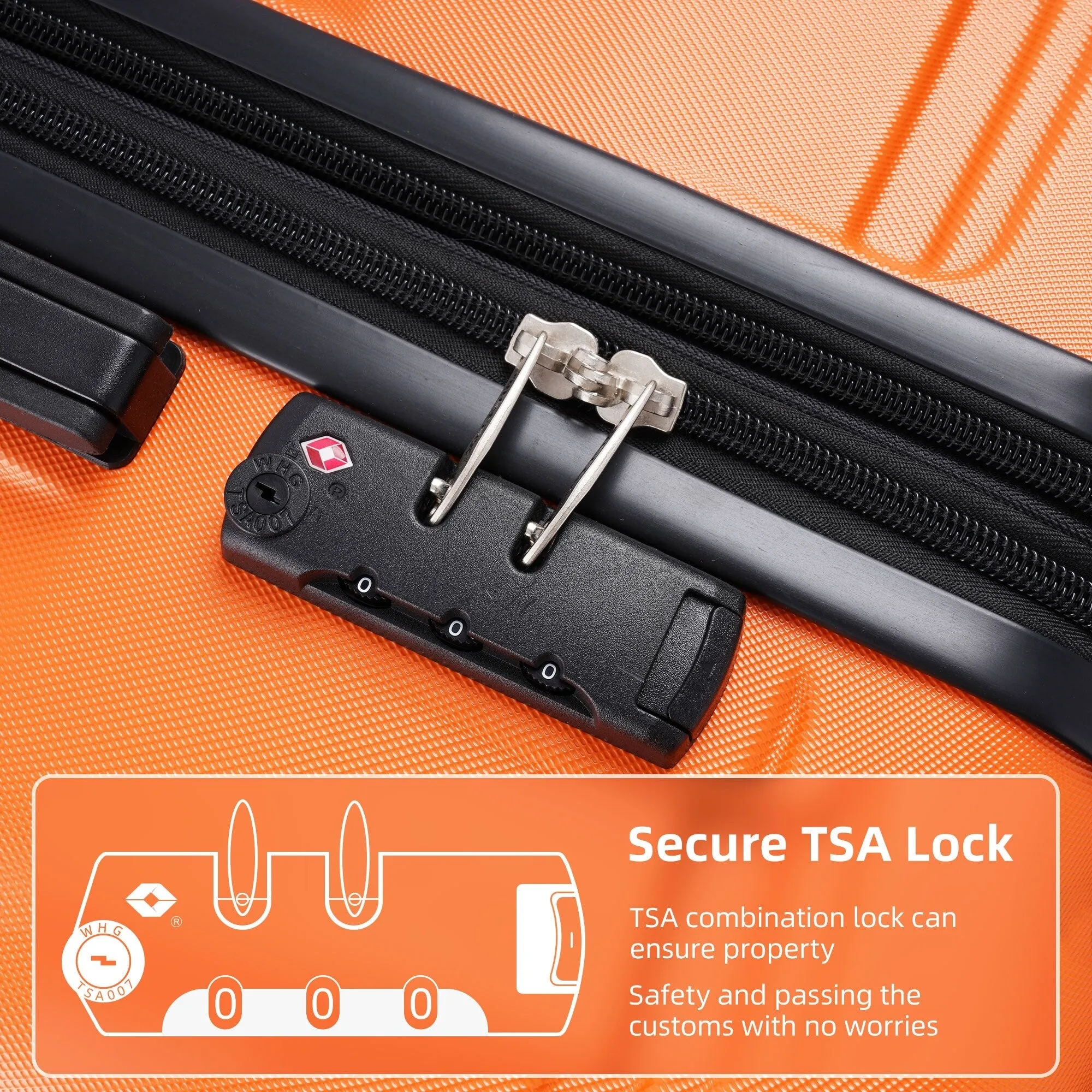 Hardside Suitcase sets 3 Piece Luggage Sets with TSA Lock 20''24''28''