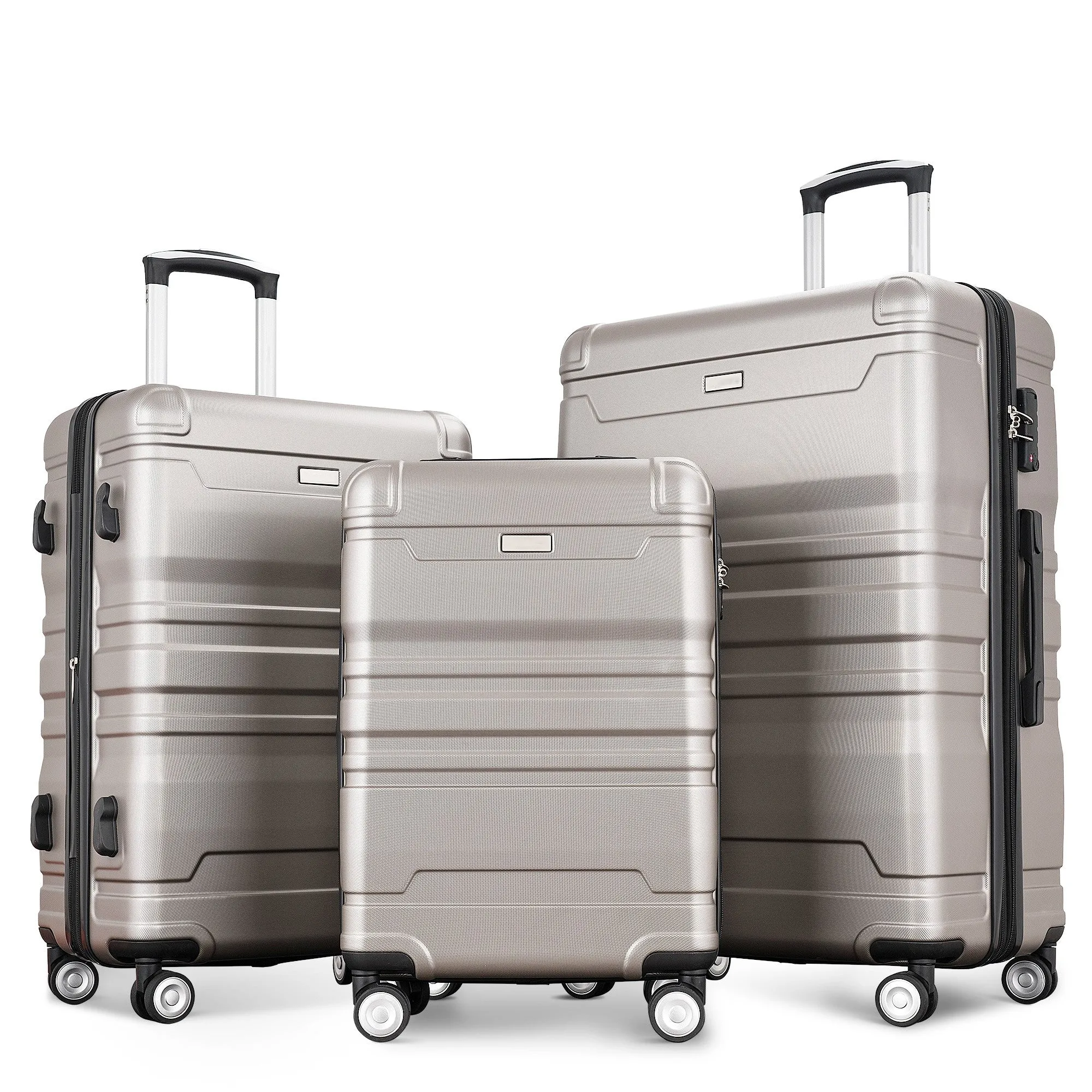 Hardside Suitcase sets 3 Piece Luggage Sets with TSA Lock 20''24''28''