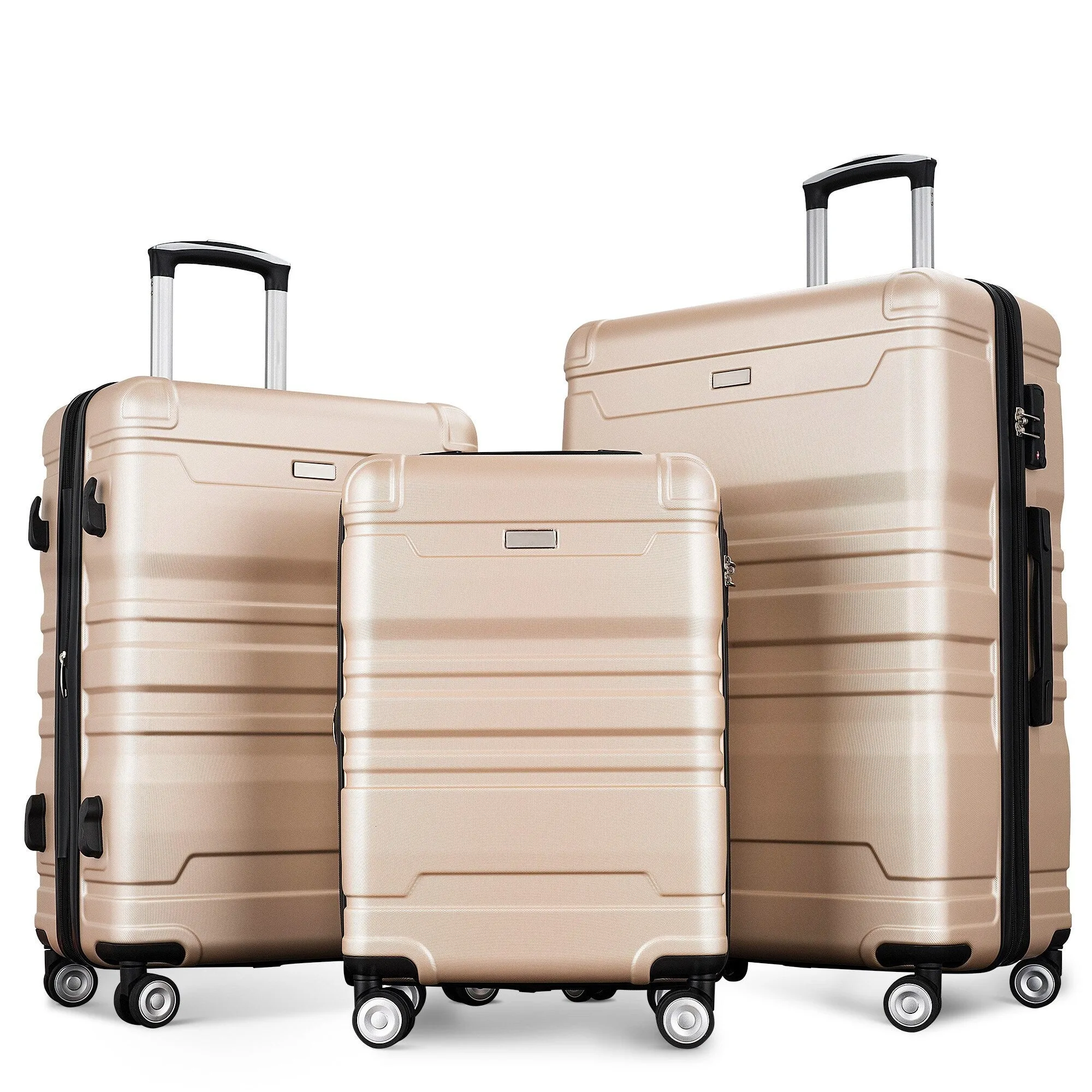 Hardside Suitcase sets 3 Piece Luggage Sets with TSA Lock 20''24''28''